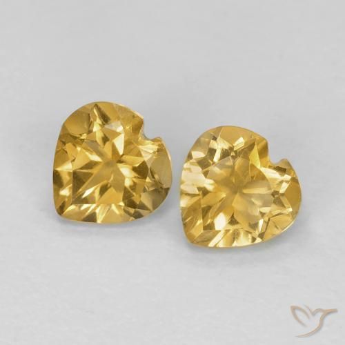 0.79ctw Natural Dourado claro Citrino, Coração, VVS