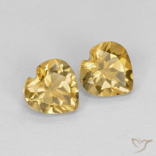 Pedras preciosas de Citrino Dourado claro natural de 0.79 ct, Coração, VVS