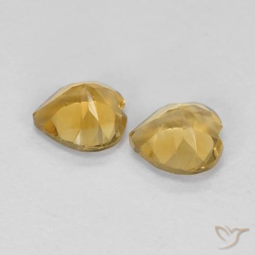 Pedras preciosas de Citrino Dourado claro natural de 0.79 ct, Coração, VVS