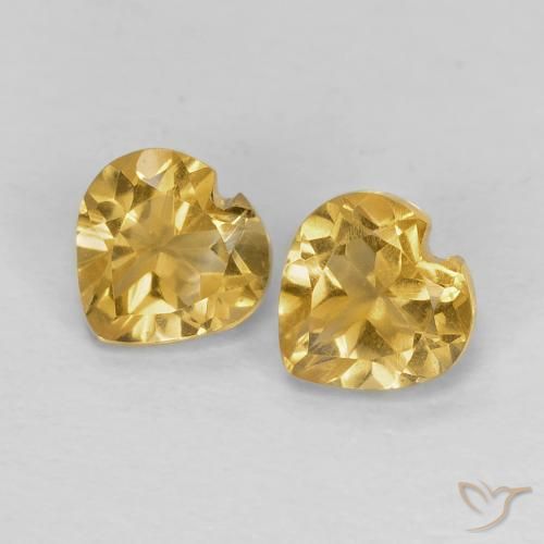 0.97ctw Natural Dourado claro Citrino, Coração, VVS