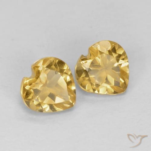 Pedras preciosas de Citrino Dourado claro natural de 0.97 ct, Coração, VVS