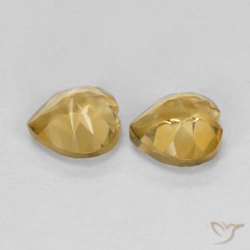 Pedras preciosas de Citrino Dourado claro natural de 0.97 ct, Coração, VVS
