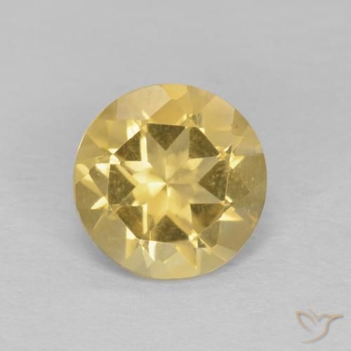 1.13ct Natural Amarelo Dourado Claro Citrino, Redondo, VVS