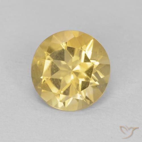 Citrino Amarelo Dourado Claro Natural 1.13ct, Redondo, VVS