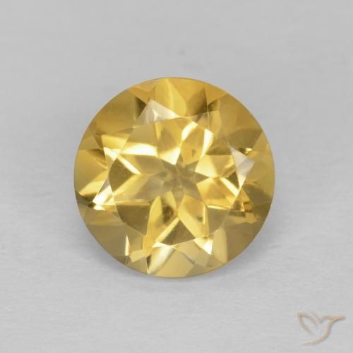 1.24ct Natural Luz Dourada Citrino, Redondo, VVS