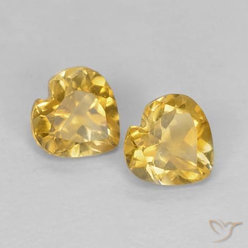 0.87ctw Natural Dourado médio Citrino, Coração, VVS-VS