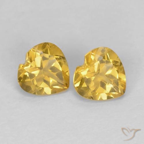 Pedras preciosas de Citrino Laranja Dourada natural de 0.87 ct, Coração, VS