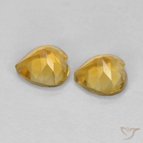 Pedras preciosas de Citrino Laranja Dourada natural de 0.87 ct, Coração, VS