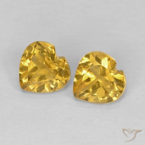 0.84ctw Natural Laranja Dourada Citrino, Coração, VVS-VS