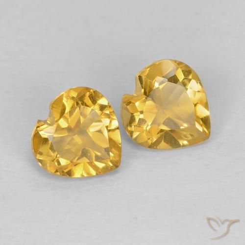 Pedras preciosas de Citrino Dourado médio natural de 0.88 ct, Coração, VVS-VS