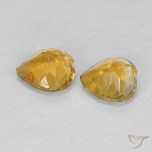 Pedras preciosas de Citrino Dourado médio natural de 0.88 ct, Coração, VVS-VS