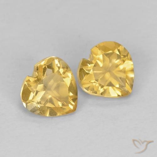 Pedras preciosas de Citrino Dourado médio natural de 0.91 ct, Coração, VVS