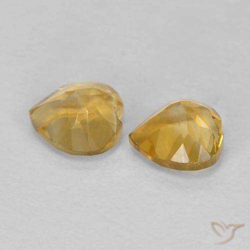 Pedras preciosas de Citrino Dourado médio natural de 0.91 ct, Coração, VVS