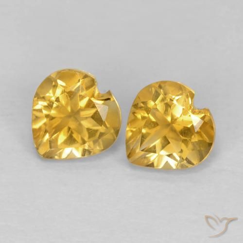 1.00ctw Natural Dourado médio Citrino, Coração, VVS-VS