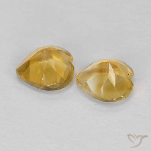 Pedras preciosas de Citrino Dourado médio natural de 1.00 ct, Coração, VVS-VS