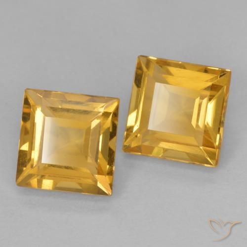 Pedras preciosas de Citrino ouro médio natural de 2.15 ct, Quadrado, VS