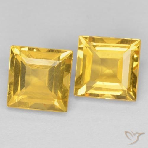 Pedras preciosas de Citrino ouro médio natural de 2.15 ct, Quadrado, VVS-VS