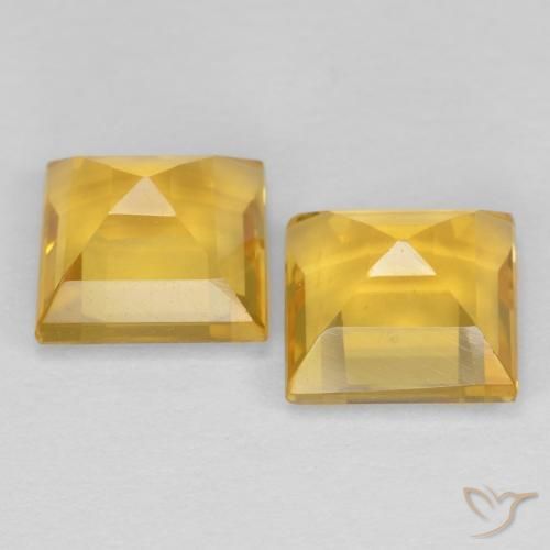Pedras preciosas de Citrino ouro médio natural de 2.15 ct, Quadrado, VVS-VS