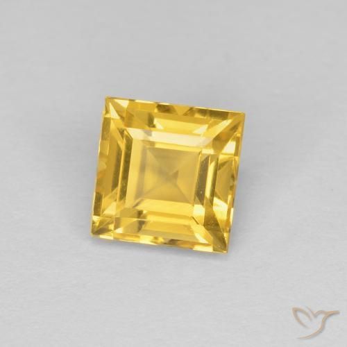 Citrino amarelo médio Natural 1.09ct, Quadrado, VVS-VS