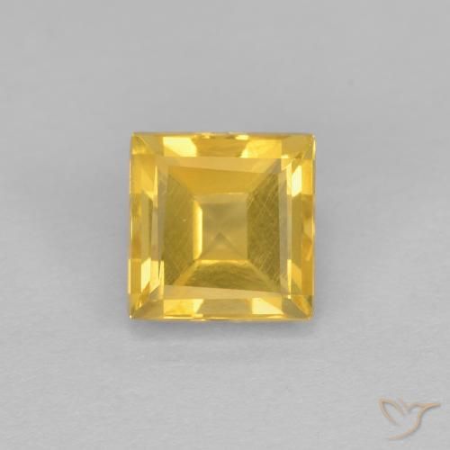 1.33ct Natural ouro médio Citrino, Quadrado, VS