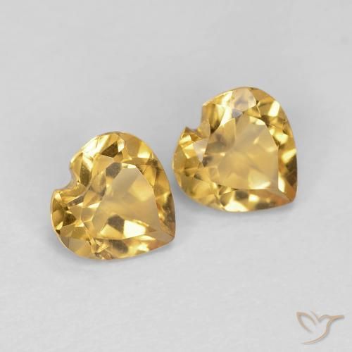 Pedras preciosas de Citrino Laranja Dourado Profundo natural de 0.80 ct, Coração, VS