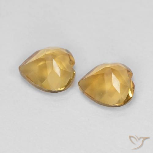 Pedras preciosas de Citrino Laranja Dourado Profundo natural de 0.80 ct, Coração, VS