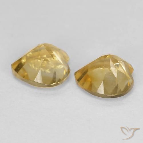 Pedras preciosas de Citrino Laranja Dourada natural de 1.48 ct, Coração, VS