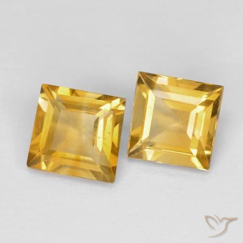 1.72ctw Natural ouro profundo Citrino, Quadrado, VVS-VS