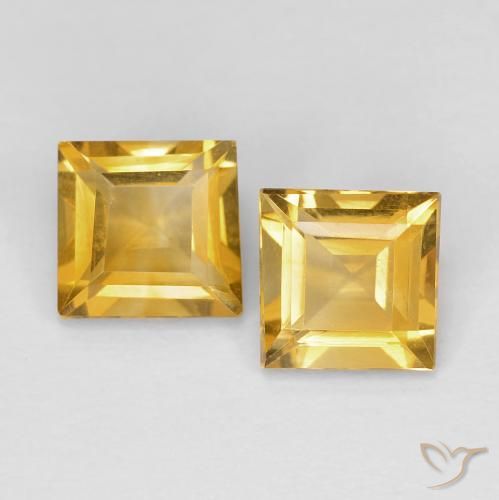 Pedras preciosas de Citrino ouro profundo natural de 1.72 ct, Quadrado, VVS-VS