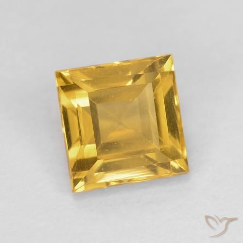 Citrino ouro profundo Natural 1.24ct, Quadrado, VVS-VS