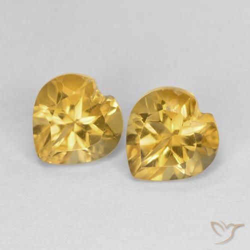 1.61ctw Natural Dourado médio Citrino, Coração, VVS