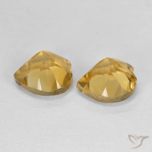 Pedras preciosas de Citrino Dourado médio natural de 1.61 ct, Coração, VVS