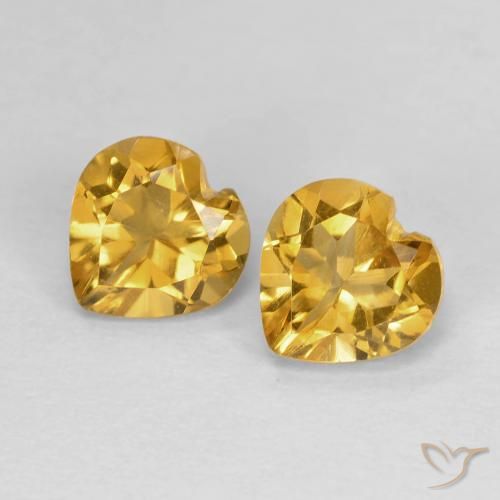 1.49ctw Natural ouro profundo Citrino, Coração, VVS