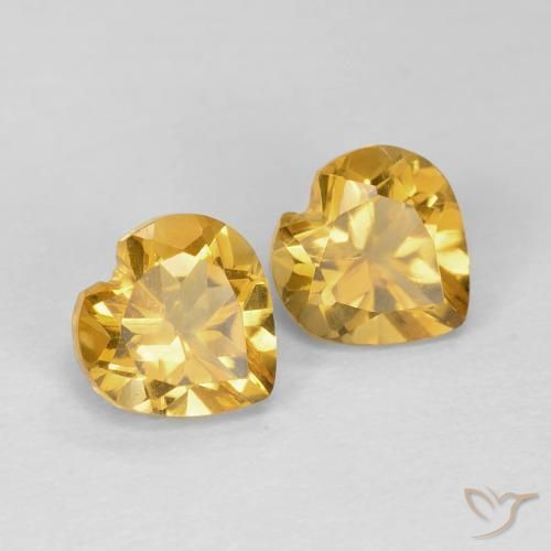 Pedras preciosas de Citrino ouro profundo natural de 1.49 ct, Coração, VVS