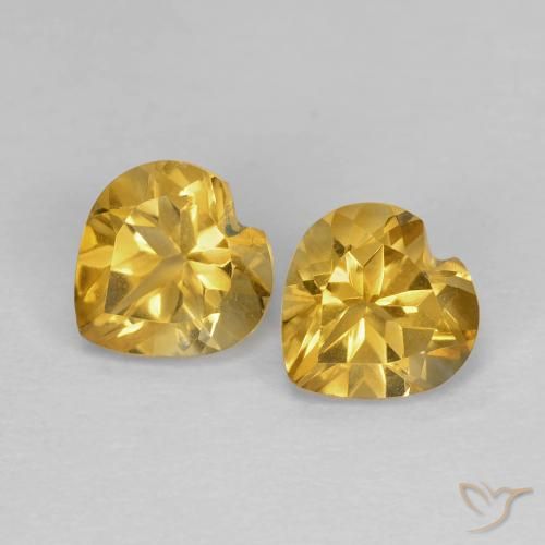 1.55ctw Natural Dourado médio Citrino, Coração, VVS