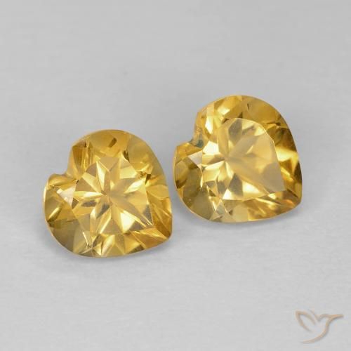 Pedras preciosas de Citrino Dourado médio natural de 1.55 ct, Coração, VVS