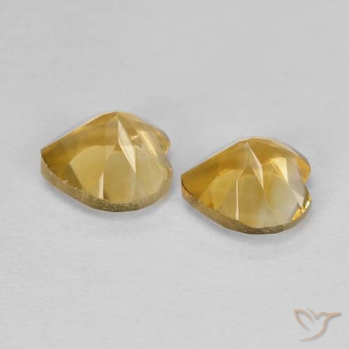 Pedras preciosas de Citrino Dourado médio natural de 1.55 ct, Coração, VVS