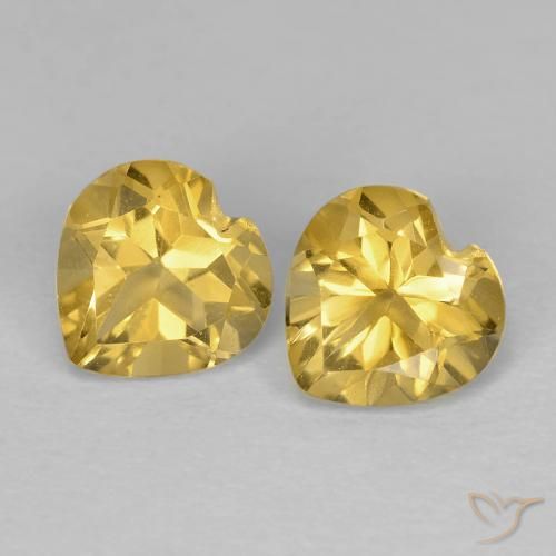 1.43ctw Natural Amarelo dourado Citrino, Coração, VVS