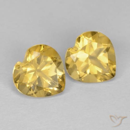 Pedras preciosas de Citrino Amarelo dourado natural de 1.43 ct, Coração, VVS