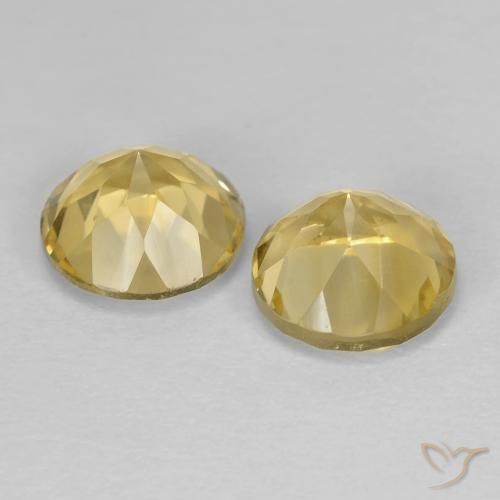 Pedras preciosas de citrino dourado natural de 2,44 ct, corte redondo, VVS