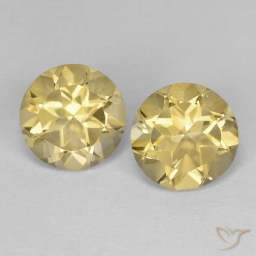 2.29ctw Natural Amarelo dourado Citrino, Redondo, VVS