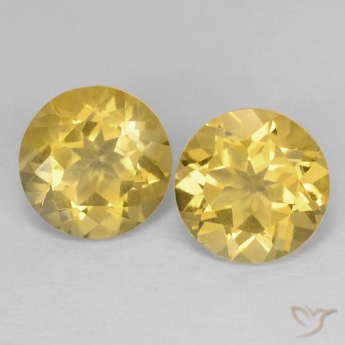 3.80ctw Natural ouro médio Citrino, Redondo, VS