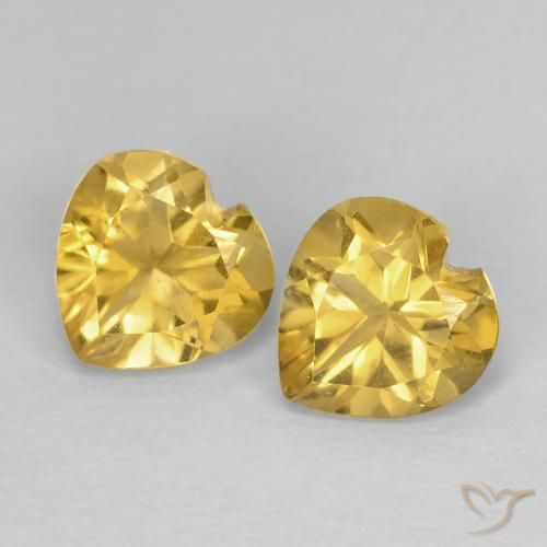 1.49ctw Natural ouro amarelado Citrino, Coração, VVS, Photo A