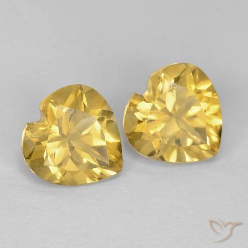 Pedras preciosas de Citrino ouro amarelado natural de 1.49 ct, Coração, VVS