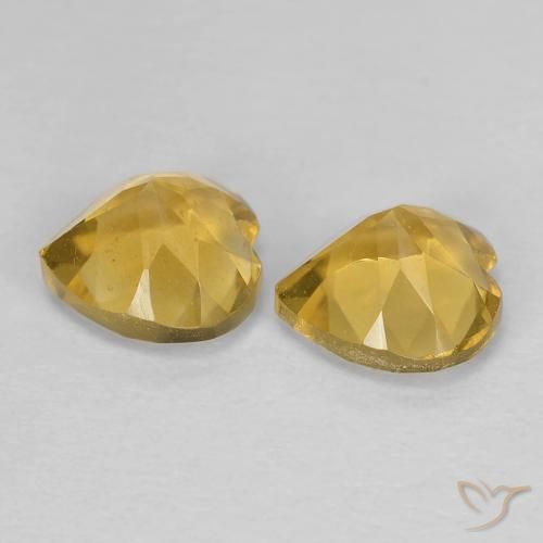 Pedras preciosas de Citrino ouro amarelado natural de 1.49 ct, Coração, VVS