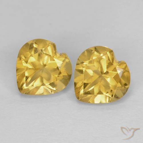 1.53ctw Natural ouro médio Citrino, Coração, VVS