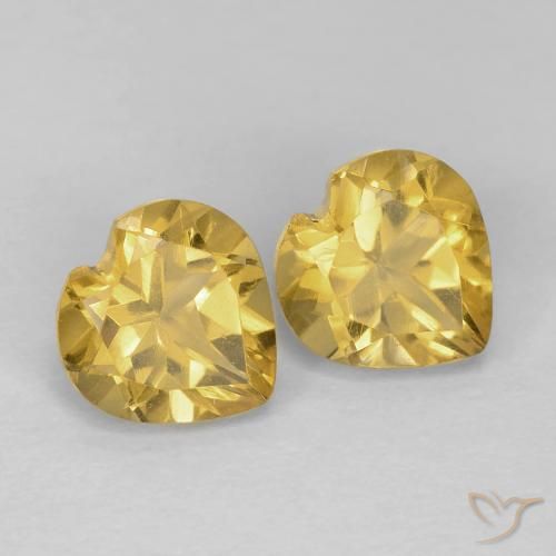 Pedras preciosas de Citrino ouro médio natural de 1.53 ct, Coração, VVS