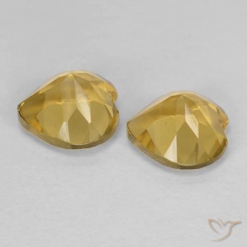 Pedras preciosas de Citrino ouro médio natural de 1.53 ct, Coração, VVS