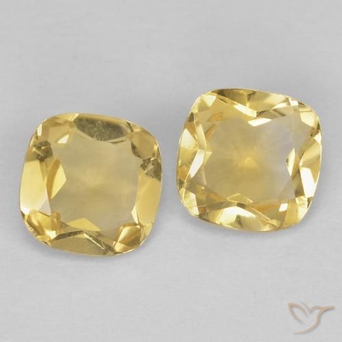 Pedras preciosas de Citrino Luz amarela natural de 0.86 ct, Almofada, VVS
