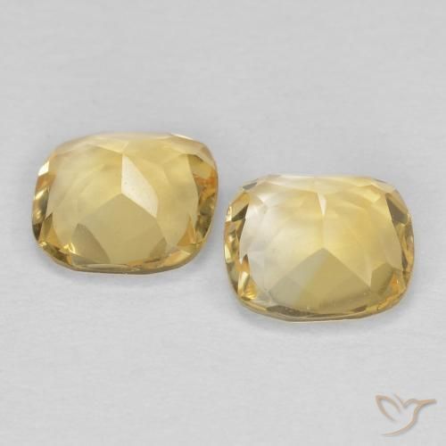 Pedras preciosas de Citrino Luz amarela natural de 0.86 ct, Almofada, VVS